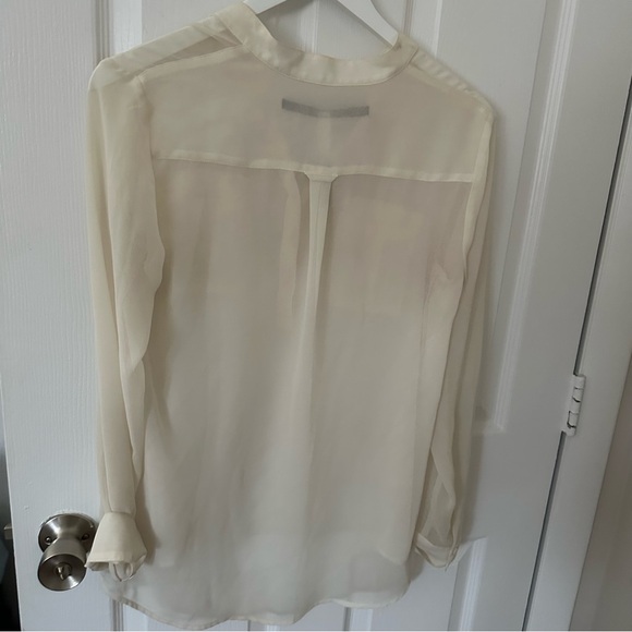Off White Sheer Long Sleeve Top - Picture 6 of 7
